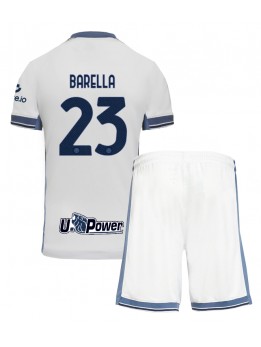 Inter Milan Nicolo Barella #23 Replika Borta Kläder Barn 2024-25 Kortärmad (+ byxor)